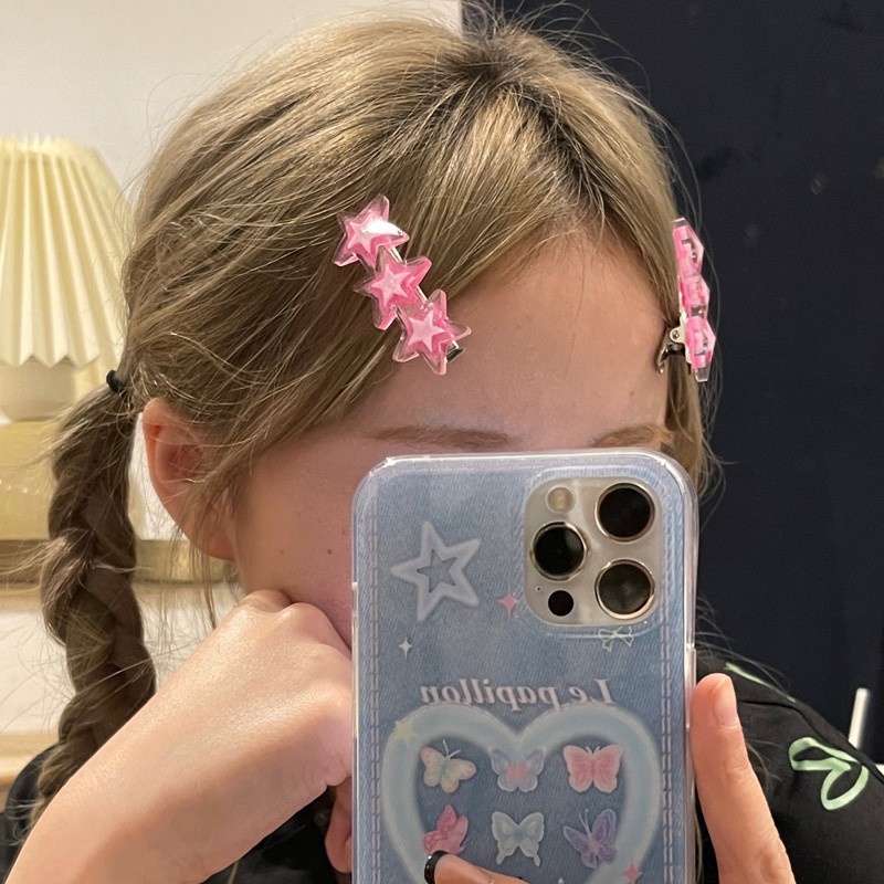 Fashion Jepit Wanita Lucu Pesona Gadis Rambut Pin Warna-Warni Jelly Aksesoris Rambut Pentagram Bintang Jepit Rambut Gaya Korea Keren Hiasan Kepala 1pc Bintang Hair Clip