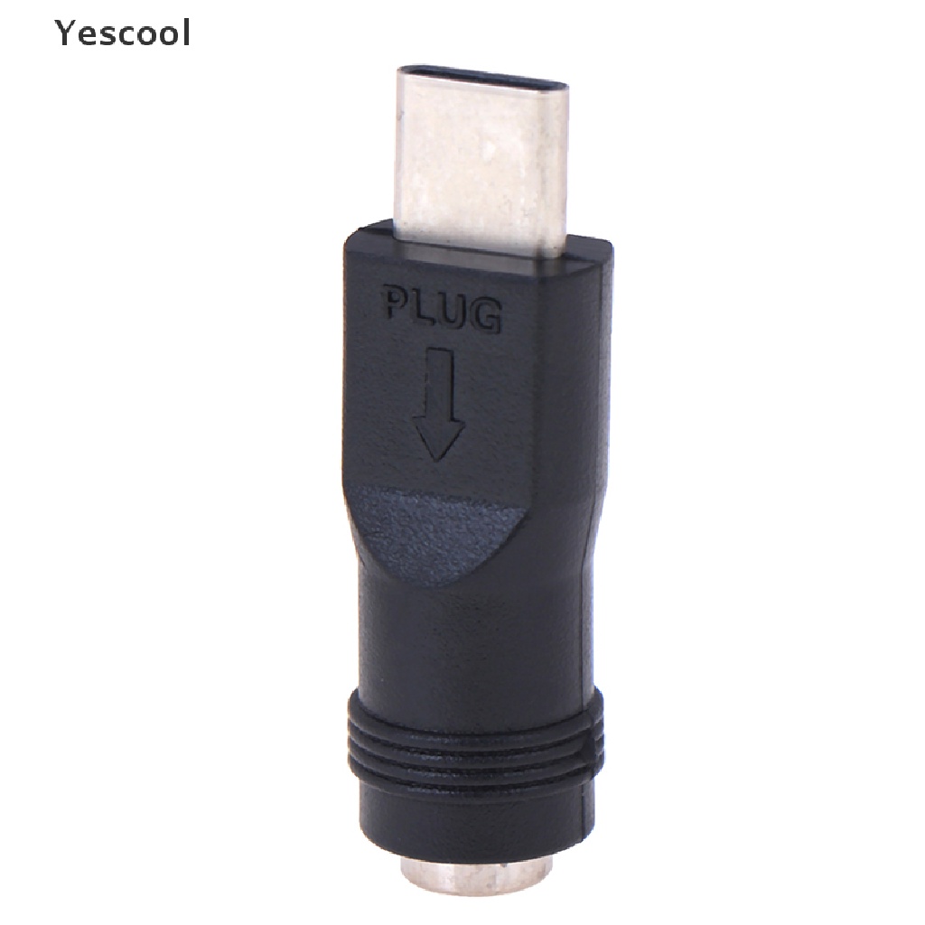 Yescool 1pcs jack Female 5.5 * 2.1mm Ke Type-C 3.1 Male Plug 90.180derajat DC Adaptor ID