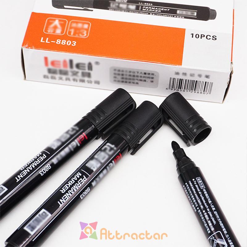 

COD✨Penanda Hitam marker spidol permanent permanen round tip joyko refillable Kantor pena