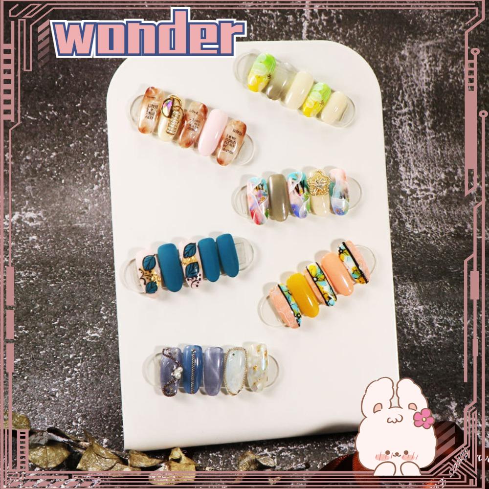 Wonder Nail Tips Art Stand Manicure Alat Menunjukkan Rak Kartu Warna Adsorpsi Pajangan Tip Kuku Palsu