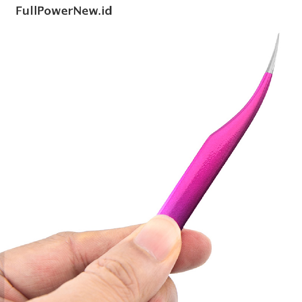 Power 1PC Pinset Ekstensi Bulu Mata Lurus &amp; Melengkung Stainless Steel Manicure Tools ID
