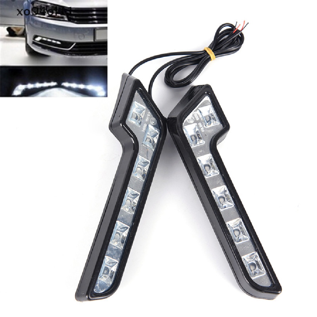 Xo 2x Terang 6LED Super Putih Lampu Mobil Mengemudi Kabut 12V DRL Siang Hari Berjalan OL