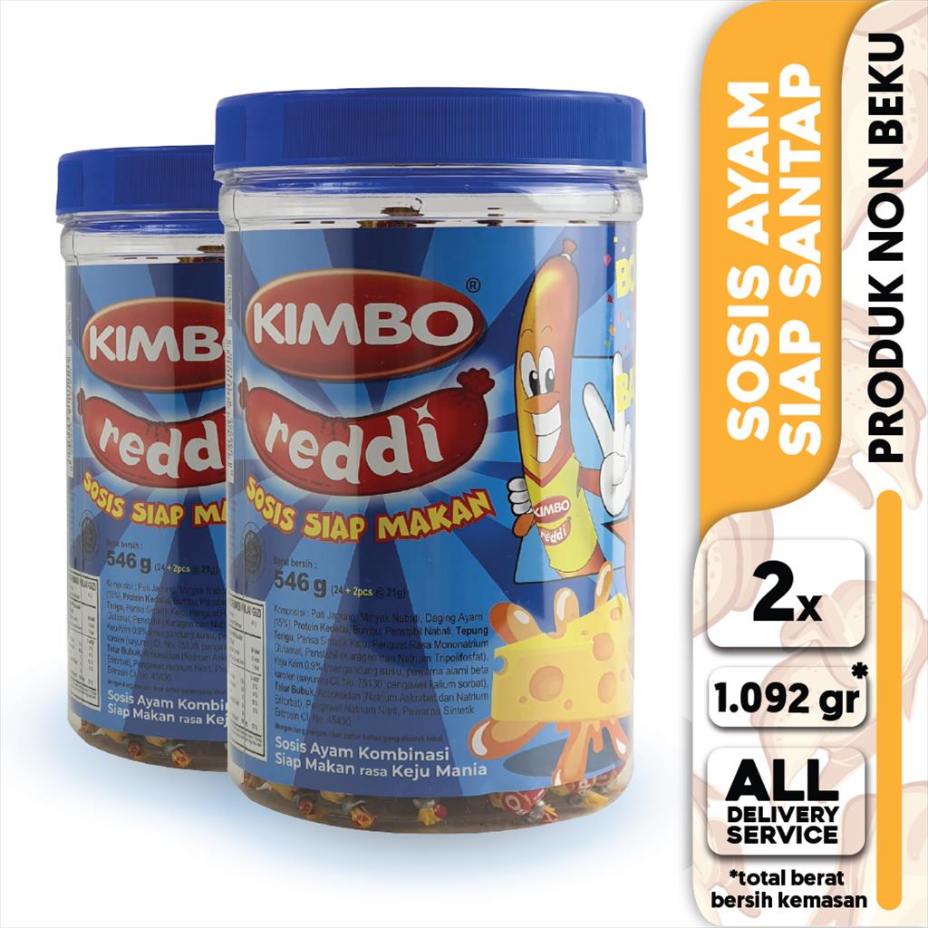 KIMBO Reddi Sosis Ayam Rasa Keju Mania Toples Twin Pack