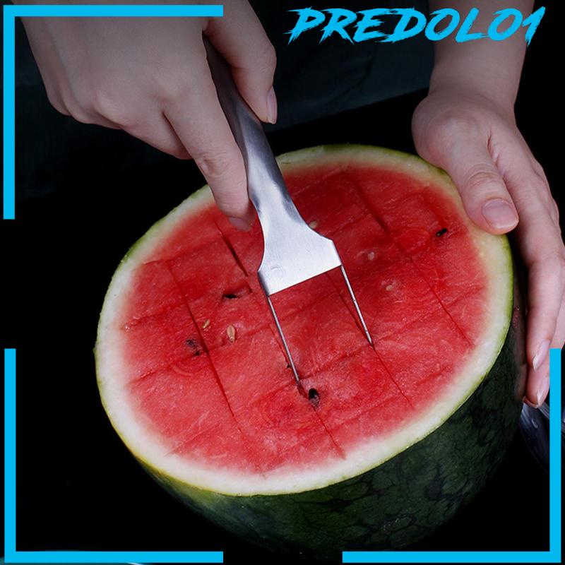 [Predolo1] 2in1 Watermelon Fork Slicer 5.91 ''Pemotong Pengiris Melon Untuk Camping Outdoor