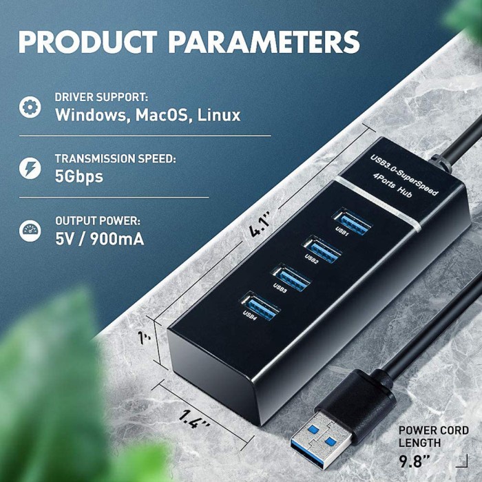 USB HUB Cabang 4 / 6 Port USB 2.0 3.0 / With Card Reader High Speed PORT USB