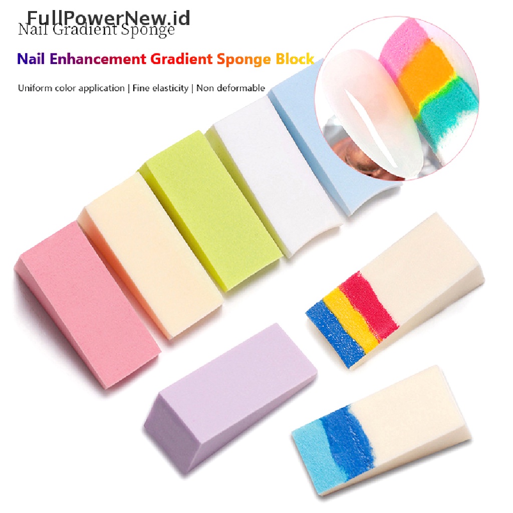Power 8Pcs Stamper Spons Lembut Gradasi Nail Art Untuk Aksesori Stempel Kuku ID
