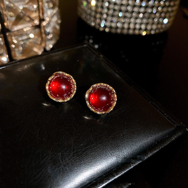 Anting Indah Melingkar Merah Rasa Desain Yang Dipersonalisasi Anting Tinggi -end Earrings2023Model Baru