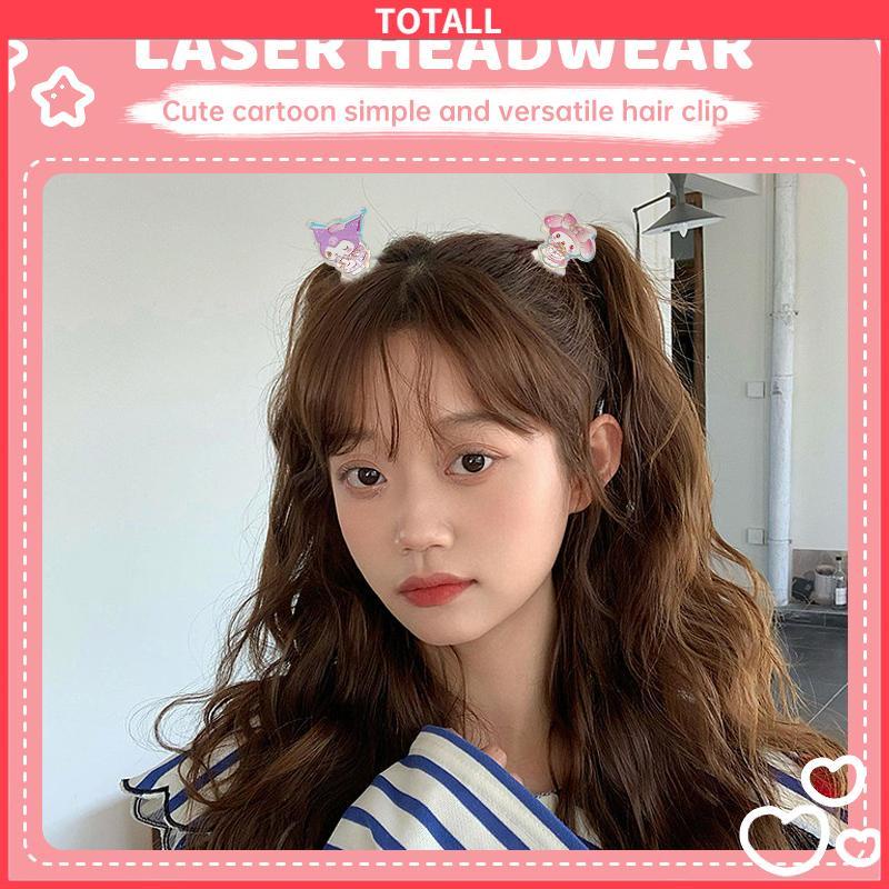 COD Klip Poni Mini Kartun Karakter Laser Sanrio Kuromi Melody Korea Fahion Lucu Gaya Aksesoris Rambut-Totall