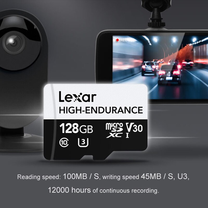 Lexar High Endurance Sd Card 100MB/s Memory Card 32GB V10 64GB 128GB V30 C10 Micro Sd Card Untuk Mengemudi Perekam Monitor