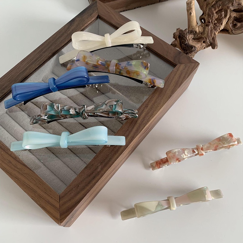 1pc Ikatan Simpul Duckbill Jepit Rambut Untuk Wanita Ins Bertekstur Marmer Asam Asetat Jepit Rambut Gadis Aksesori Rambut