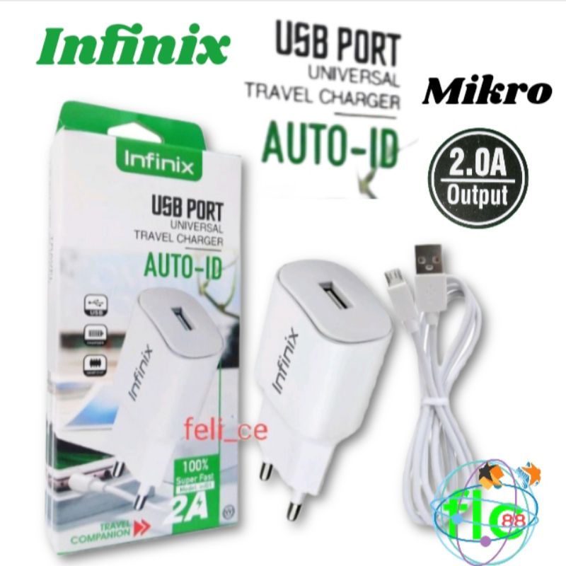 Charger Infinix  Mikro USB  with  Auto- ID smart 4./5/ hot 8/9/ hot 9 play/10play oem