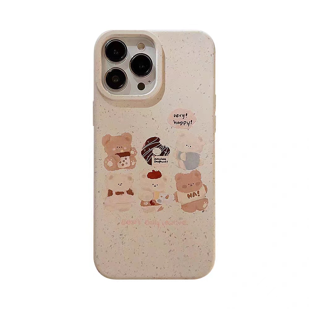 IPHONE Casing Ponsel Iphone11 ins Bahan Ramah Lingkungan Perlindungan Kamera Cocok Untuk Iphone14 13 12 14Plus Pro MAX 7 8Plus X XR XS MAX SE 12mini 13mini Model Empat Sudut Shockproof