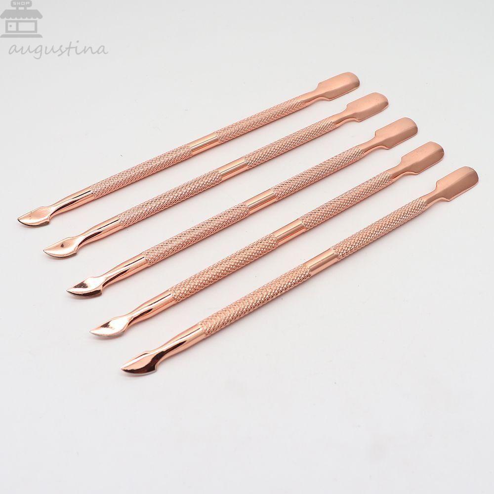 Augustina Cuticle Pusher Perawatan Kuku Exfoliate Manicure Alat Stainless Steel Nail Art Alat Penghilang Kulit Mati
