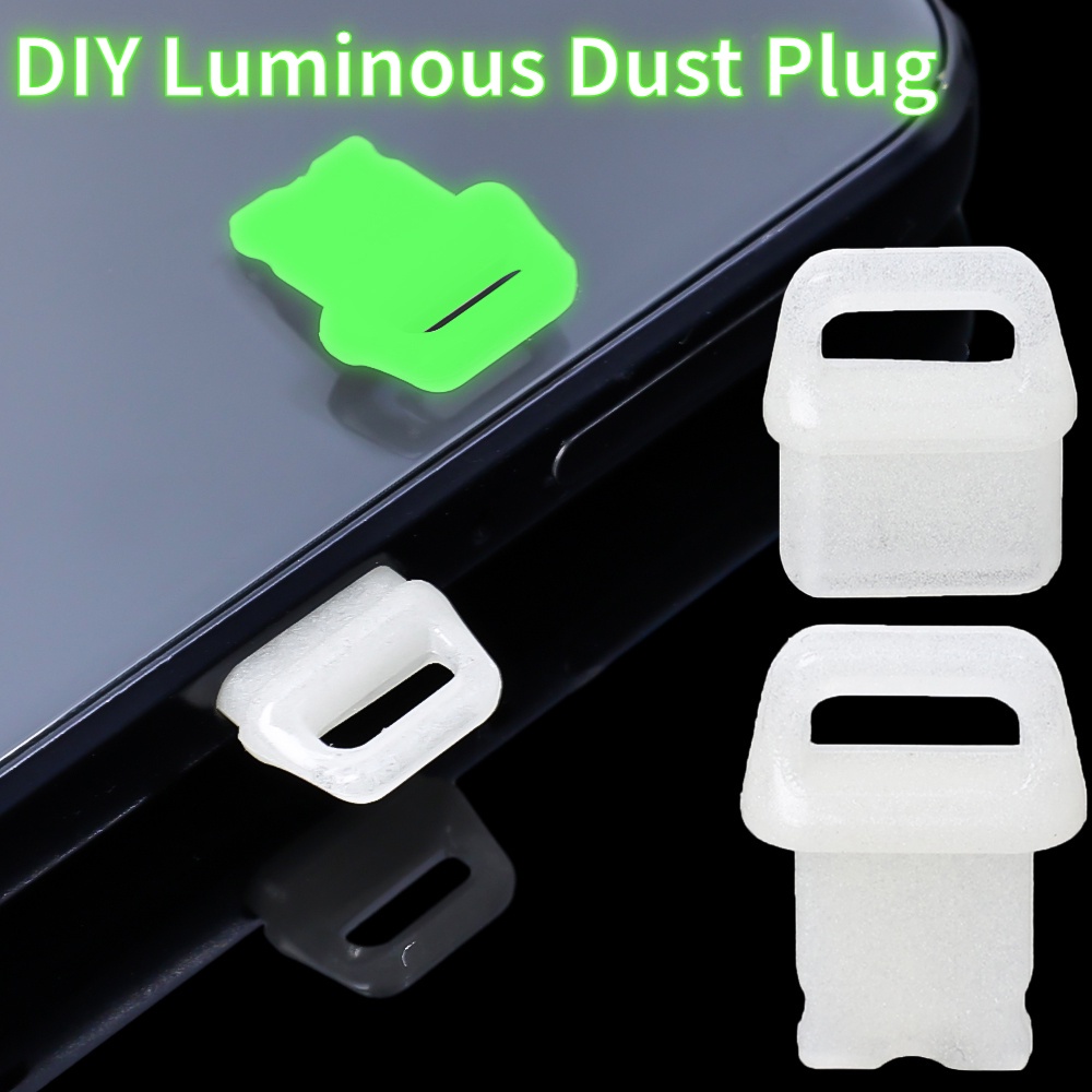 1pc Colokan Debu Ponsel Bercahaya Tipe-C Charging Port Protector Penutup Plug Tahan Air Debu Kompatibel Untuk iPhone Andriod DIY Aksesoris Telepon