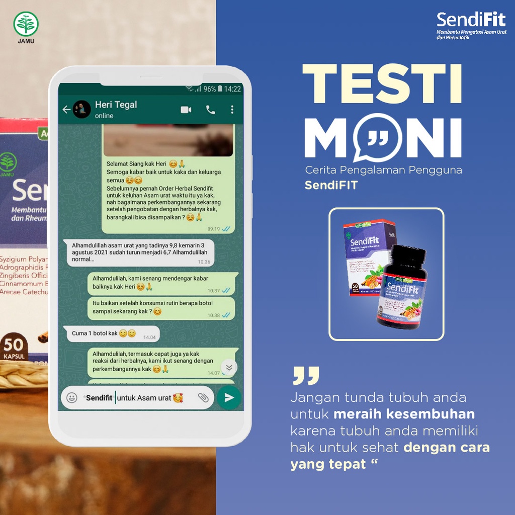 Sendifit Sendi Fit Kapsul Obat Herbal Nyeri Sendi Nyeri Otot Saraf Kejepit Asam Urat Sakit Lutut Sakit Pinggang Pegal Linu Rematik Kesemutan Sakit Kaki Pengoroposan Tulang Kaki Bengkak Patah Tulang ORIGINAL