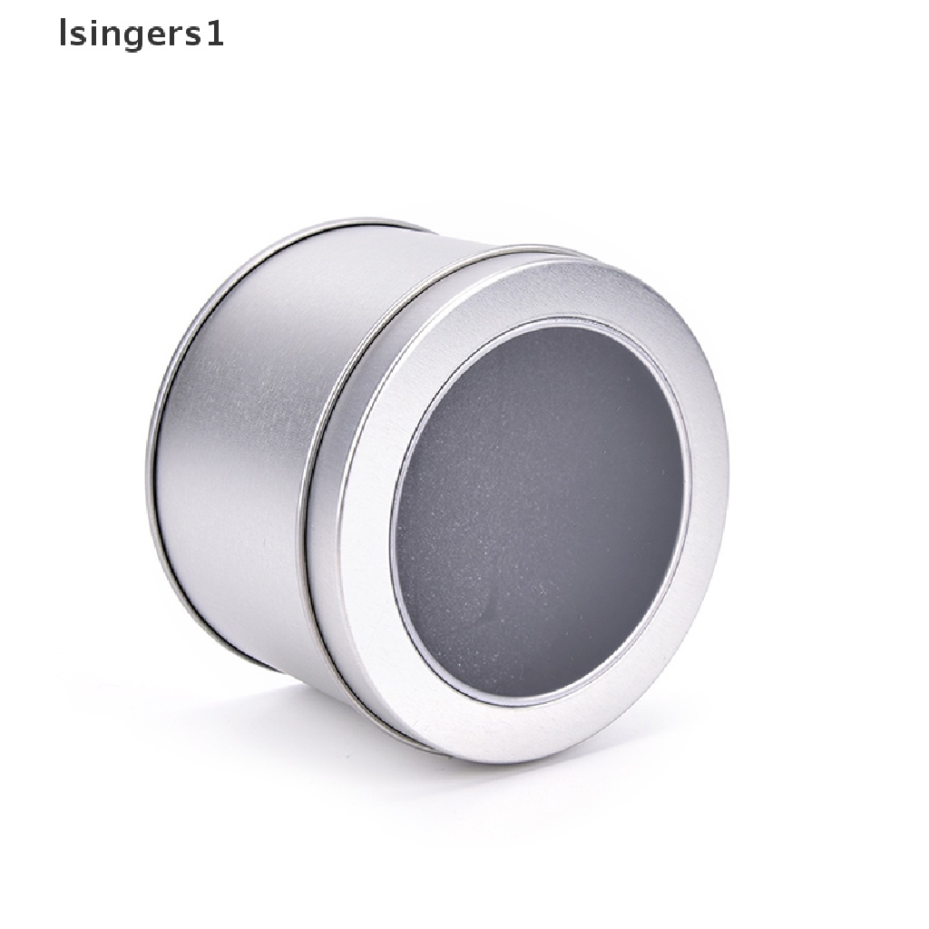 [lsingers1] Kotak Jam Tangan Perhiasan Silver Round Metal Display Case Dengan Cushion Watch Box Holder Butik