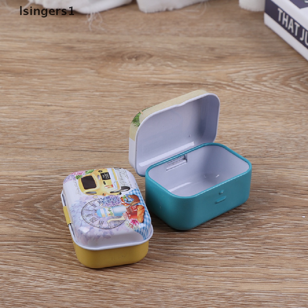 [lsingers1] Tempat Penyimpanan Kaleng Mini Wadah Organizer Penutup Flip Perhiasan Permen Kotak Kecil Butik