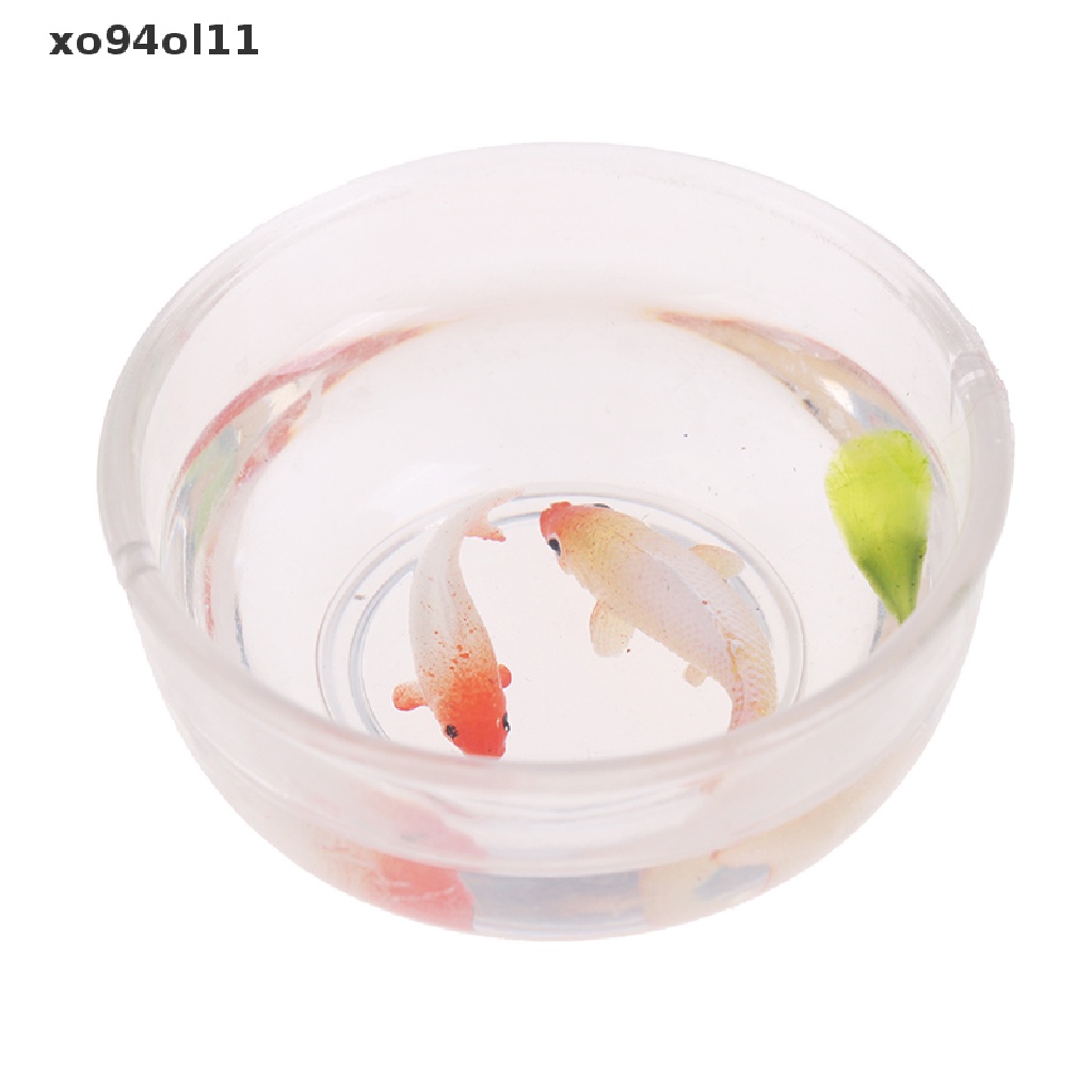 Xo 1:12rumah Boneka Miniatur Mangkuk Ikan Aquarium Rumah Boneka Home Decor Mainan OL