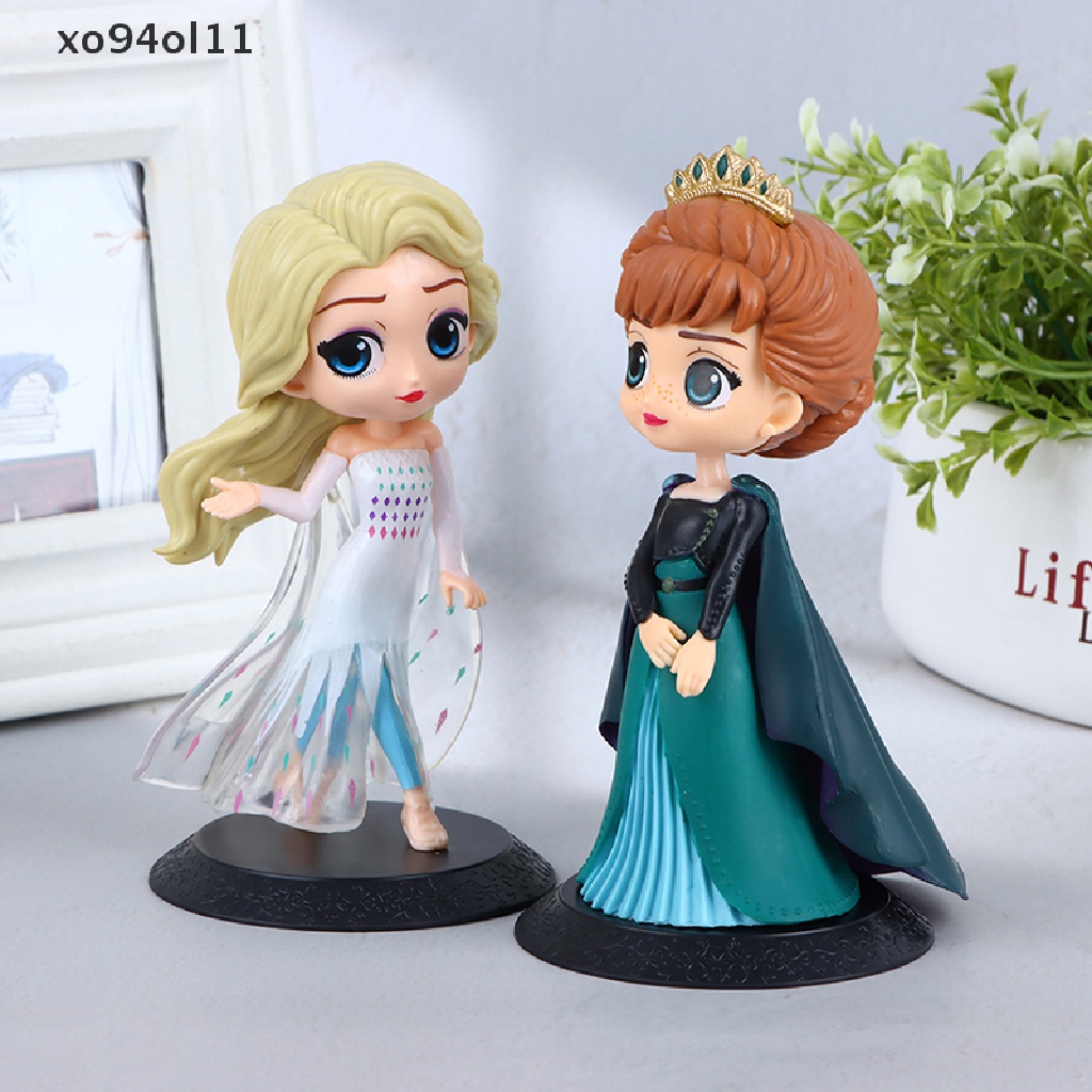 Xo 1Pc Disney New Q Posket Frozen Queen Princess Elsa Anna Figure Model Mainan Boneka OL