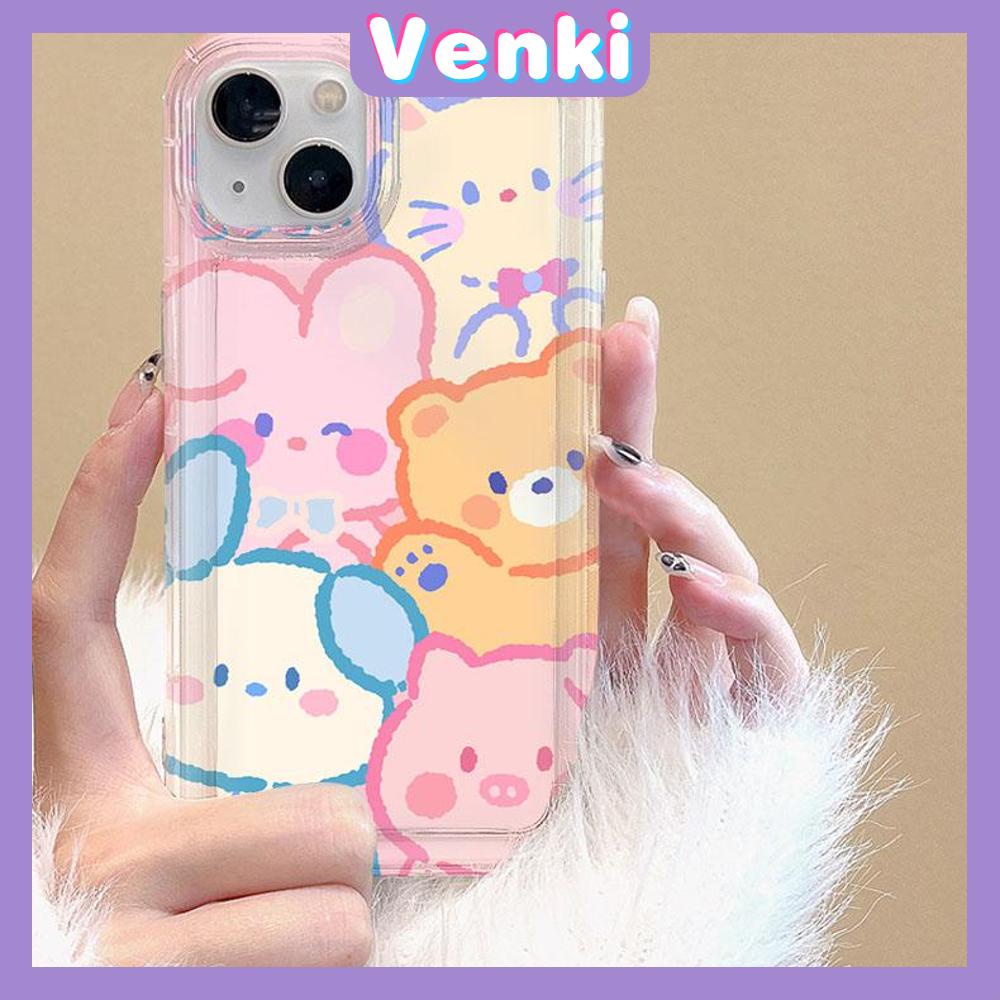 Case For iPhone 14 Pro Max Soft TPU Jelly Airbag Case Cute Cartoon Animals Camera Protection Shockproof For iPhone 14 13 12 11 Plus Pro Max 7 Plus X XR