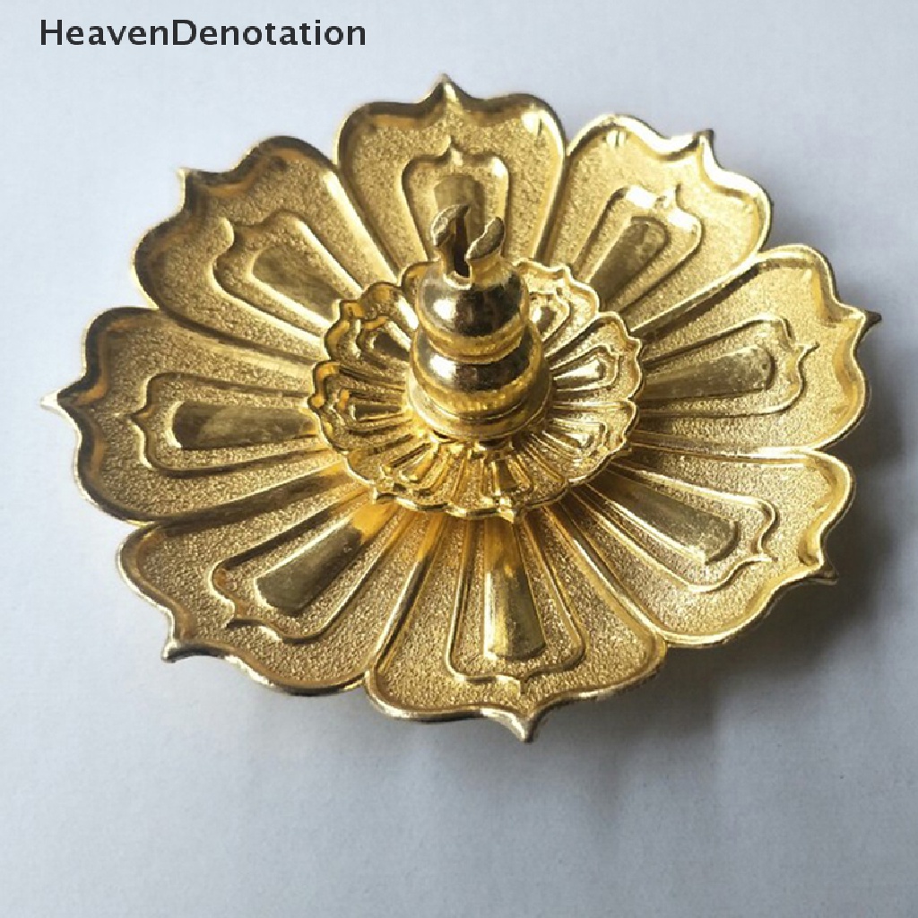 [HeavenDenotation] Alloy Buddhism Lotus Backflow Incense Burner Stick Tempat Dupa Dekorasi Rumah Coil Pedupaan Udara Vaporizer Perlengkapan Dekorasi Rumah HDV