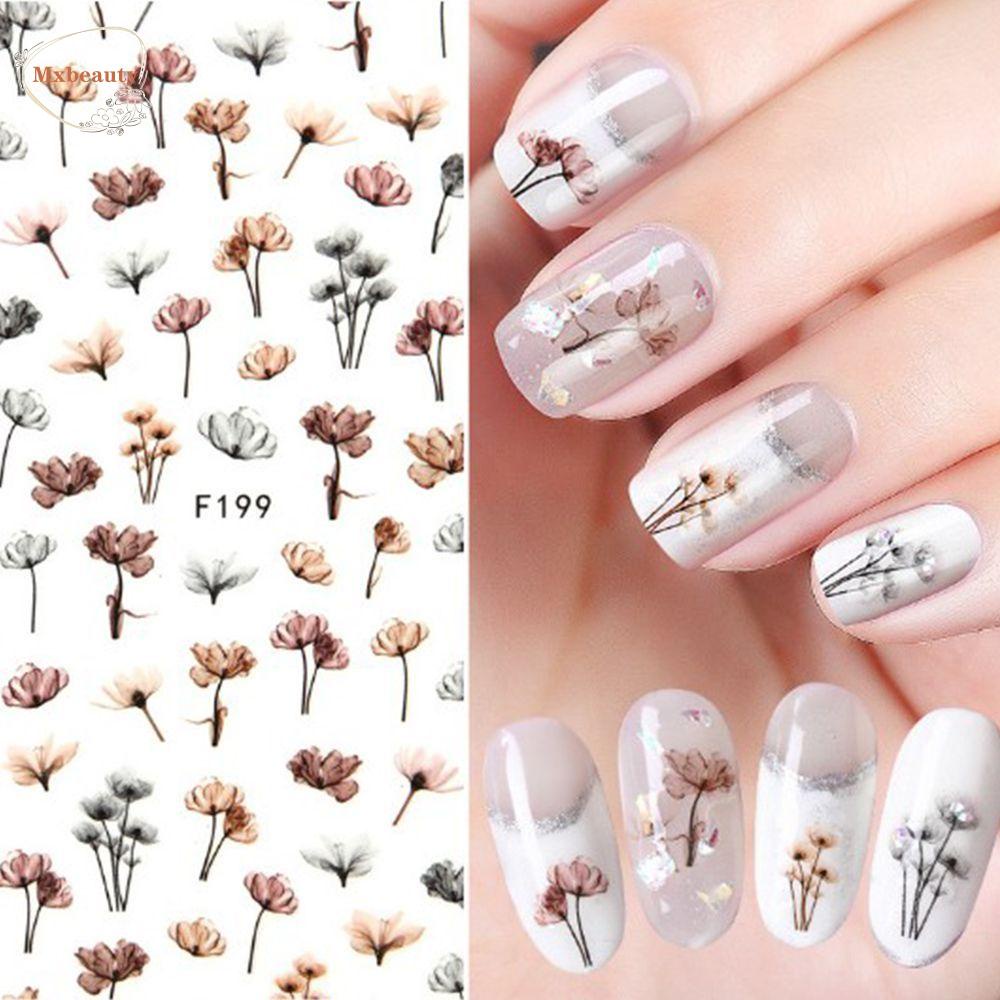 Mxbeauty Stiker Kuku 3D Motif Bunga Untuk Dekorasi Nail Art