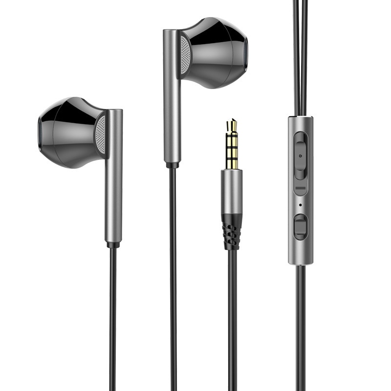 3.5mm Peredam Kebisingan Earphone Asli Kabel Dengan Mikrofon Stereo Bass In-Ear Earpiece Headset