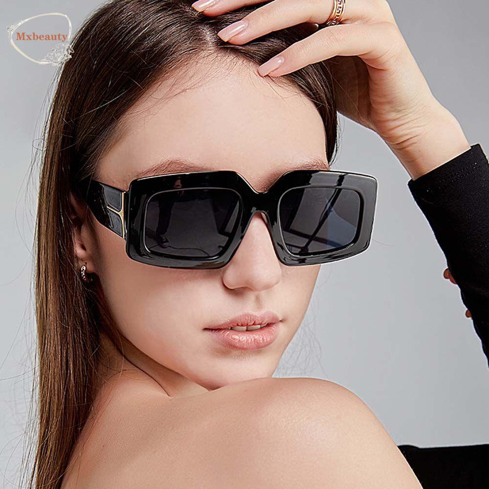 Mxbeauty Wanita Kacamata Kepribadian Untuk Pria Eropa Dan Amerika Bingkai Kecil Hitam Bingkai Persegi Panjang Hijau Matahari Kacamata Rectangle Sunglasses