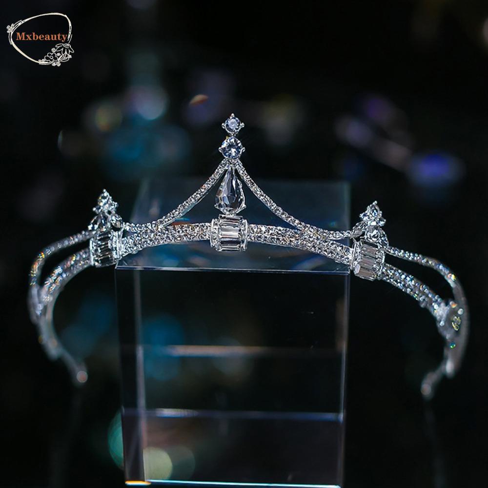 Mxbeauty Mahkota Kristal Kreatif Peri Hiasan Rambut Tiara Potongan Kepala Temperamen Elegan Baroque Berlian Imitasi Tiara