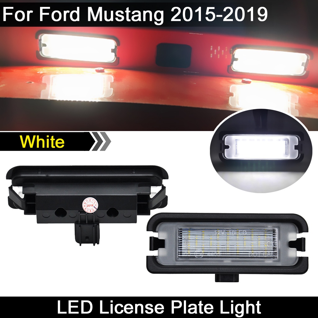 2pcs Lampu Plat Nomor LED Putih Kecerahan Tinggi Lampu Plat Nomor Untuk Ford Mustang 2015-2019