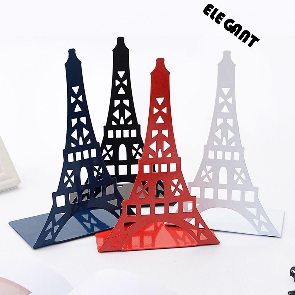 [Elegan] Bookend Besi Menara bookend Desk Organizer Aksesoris Meja Rak Baca Alat Tulis