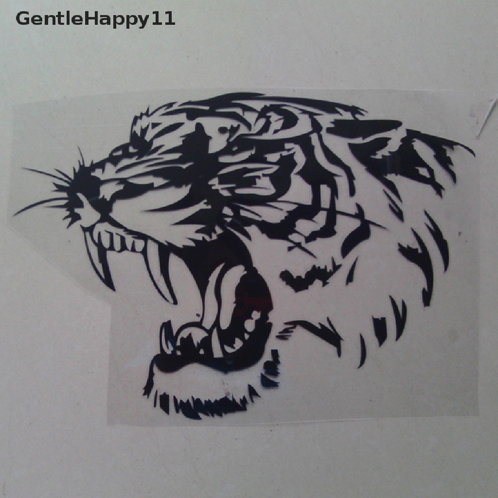 Gentlehappy 28x28 cm Kepala Harimau Ampuh Motor Vinyl Decal Stiker Mobil Kepribadian id