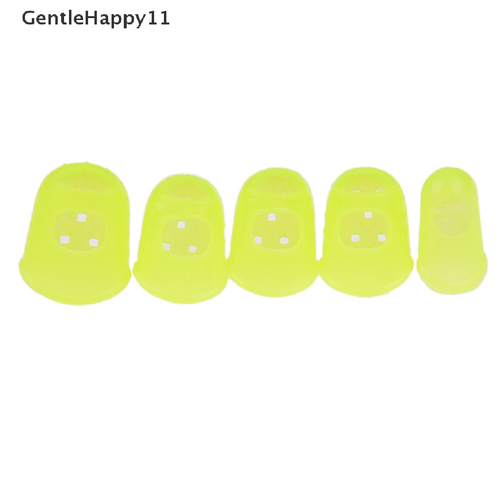 Gentlehappy 5pcs Silikon Finger Cot Untuk Bermain Gitar Protect Finger Cegah Press Pain id