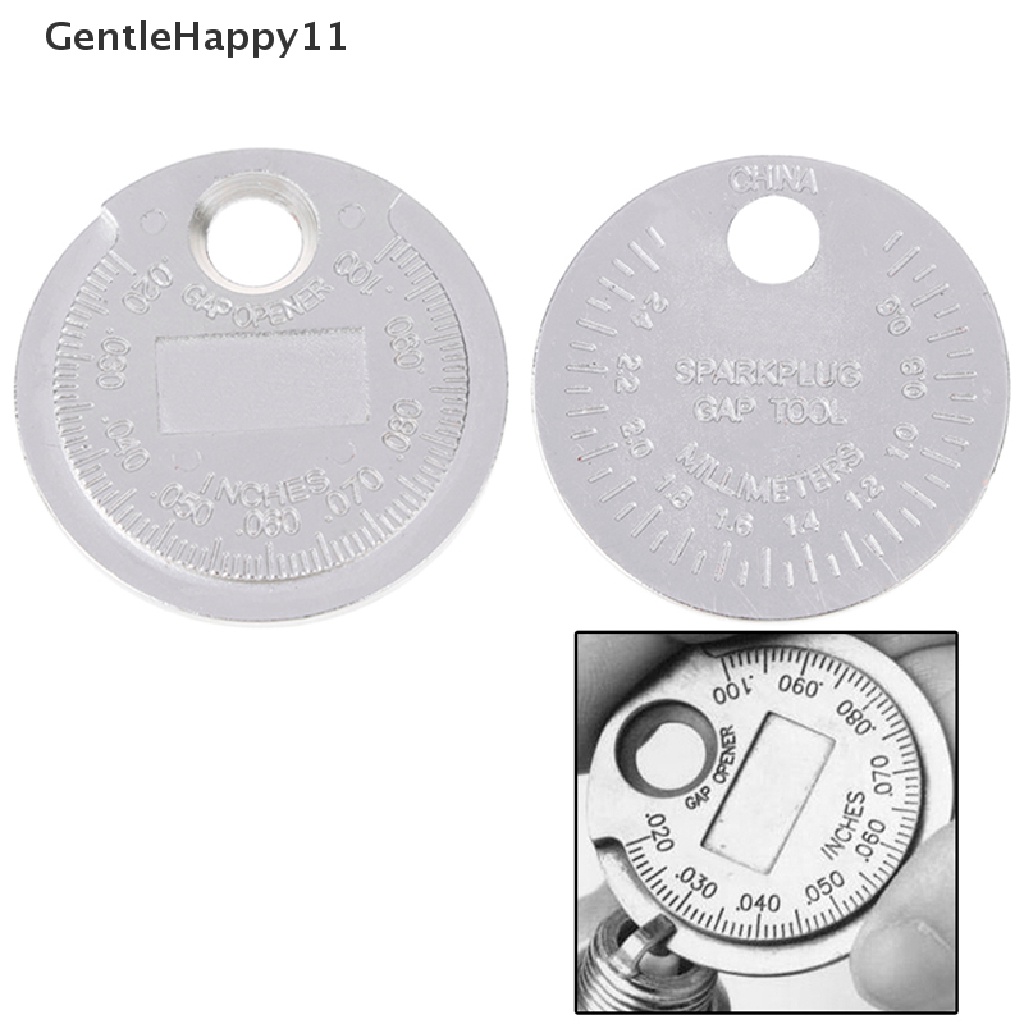 Gentlehappy spark plug gap gauge Alat Ukur Tipe Koin 0.6-2.4mm range spark plug gage id