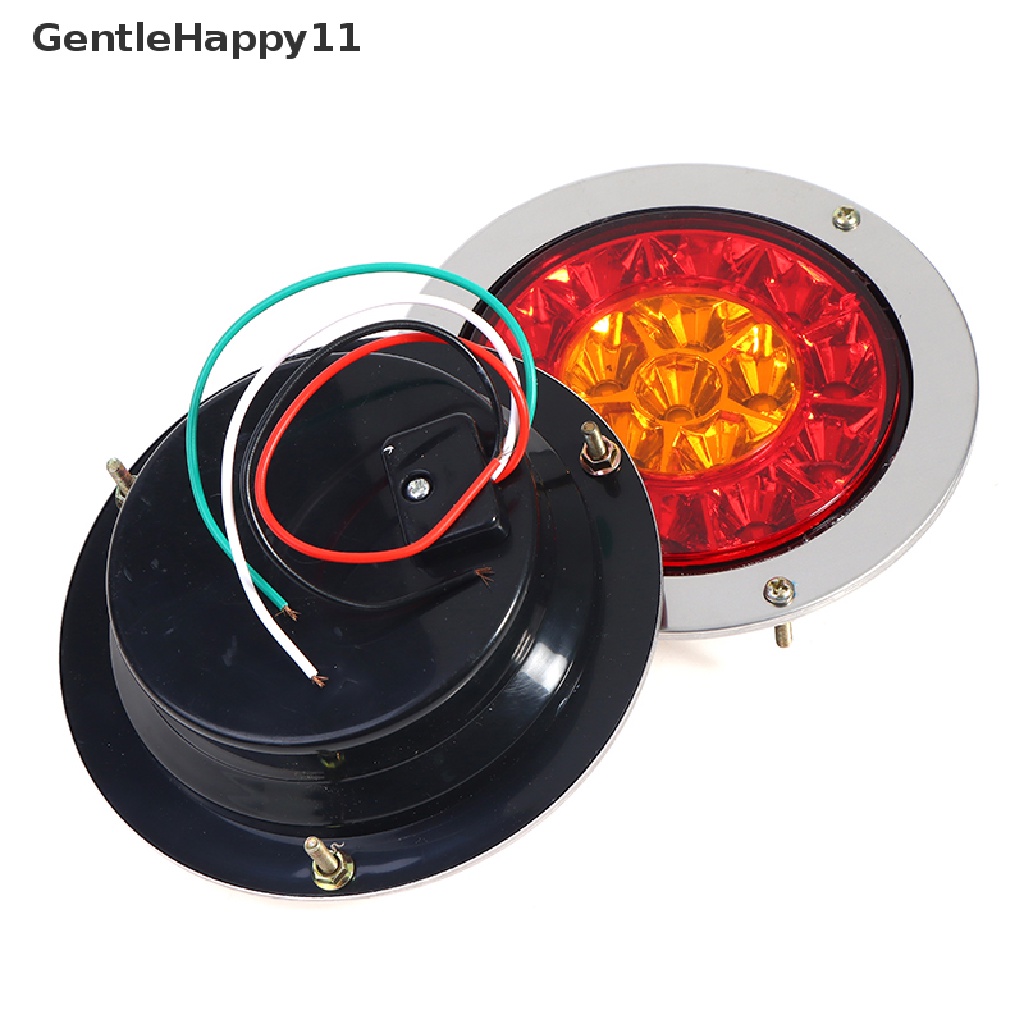 Gentlehappy 16lampu LED Mobil Bulat Amber Red Taillights Rear Stop Rem Running Reverse Lamp id