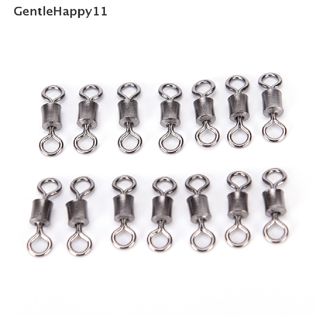 Gentlehappy New Hot 100PCS Fishing Barrel Bearing Rolling Swivel Solid Ring LB Lures Konektor 4ukuran id