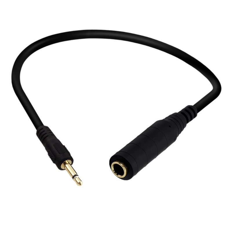 Cre Universal 6.35mm Ke 3.5mm Mono/Stereo Headphone Gitar Extension Cable Cord Kabel 1/4inch Female Ke 1/8inch Male