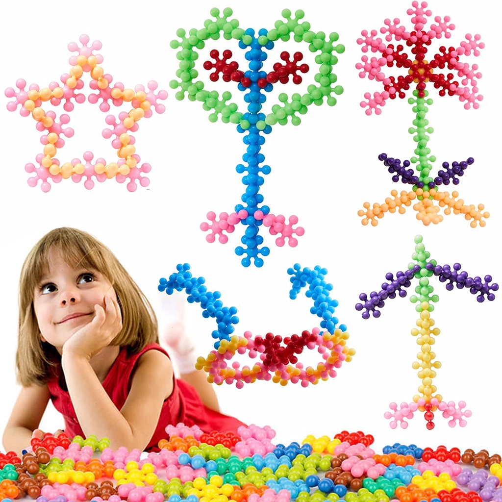 100 Pcs Colorful 3D Plum Blossom Blok Bangunan Batu Bata Mainan Edukasi Perakitan Interconnecting Puzzle Toy