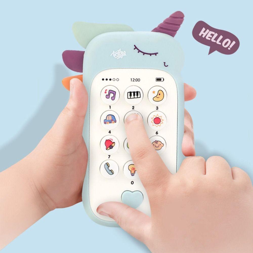 REBUY Rebuy Baby Phone Mainan Bayi Anak Dengan Simulasi Teether Musik Suara Mainan Music Ponsel Belajar Awal Belajar|Mainan Tidur Bayi