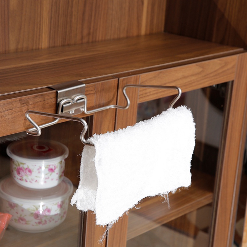 Snap-on Kantong Sampah Penyangga Rak Kabinet Kantong Plastik Kait Gantung Hemat Tempat Penyimpanan Barang Rak Stainless Steel Payung Tempat Handuk Untuk Camping Kamar Mandi Dapur