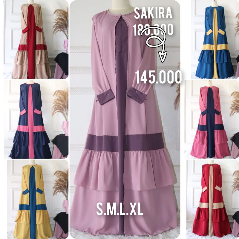 GAMIS SAKIRA /KOMBINASI 2 WARNA/GAMIS PESTA