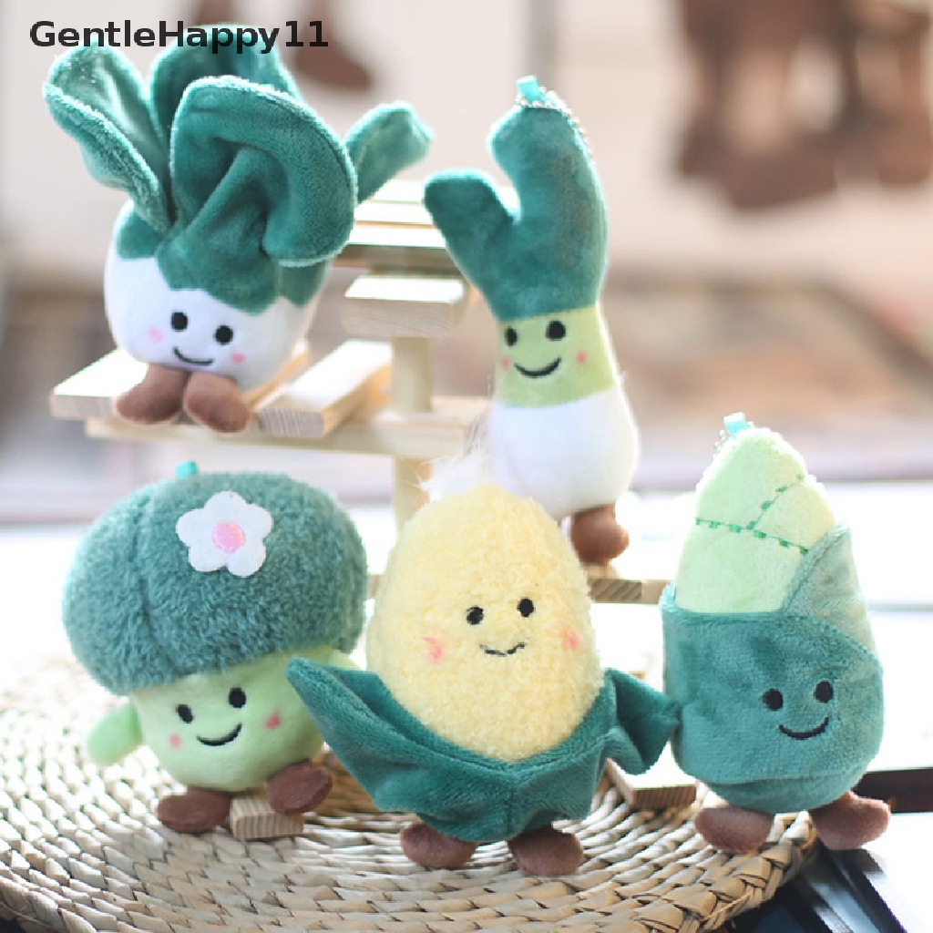 Gentlehappy Sayur Mainan Mewah Kartun Kubis Jagung Brokoli Liontin Boneka Lembut Gantungan Kunci Ransel Tas Mobil Dekorasi Anak Hadiah id