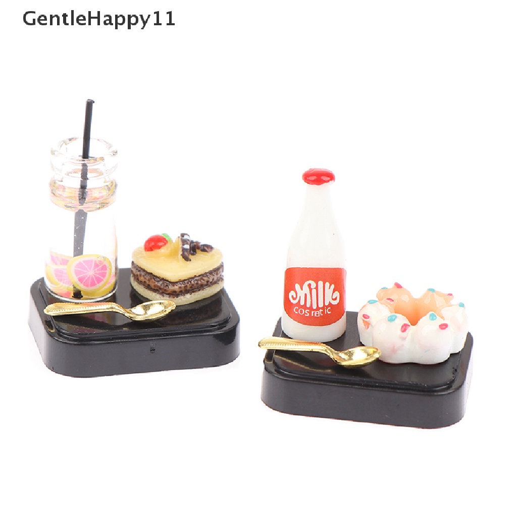 Gentlehappy Rumah Boneka Teh Siang Mini suit Dessert Miniatur Pretend play Mainan Dapur id