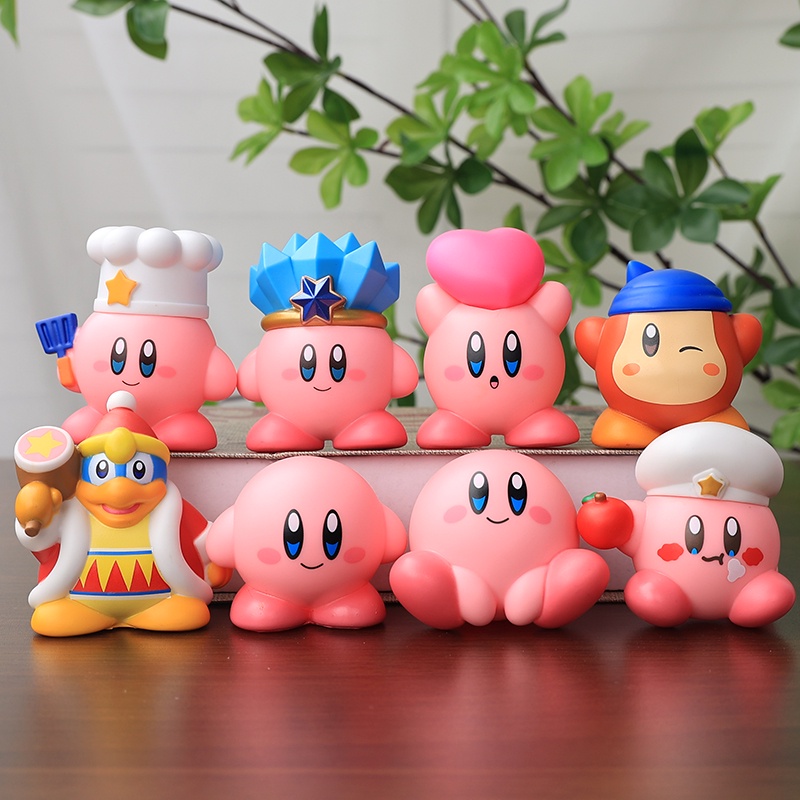 8pcs Ornamen Hias Boneka Bintang Kirby Bahan Diy Star Kirby Magician Kirby Anime Action Figure Mainan Untuk Anak