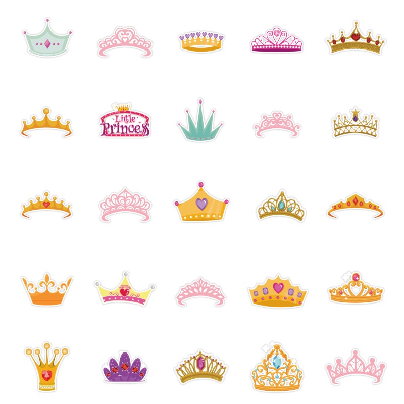 50pcs/pack Princess Kreatif Mahkota Datura Tower Graffiti Stiker Rak Buku Mobil Cangkir Air Dekorasi Stiker Alat Tulis Supplier