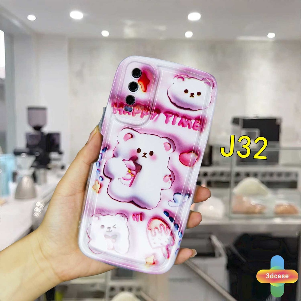 Case HP VIVO Y22 Y22S Y35 Y12S Y12 Y20 Y15S Y15C Y91C Y21 2021 Y16 Y21A Y21T Y30 Y21S Y21E Y21G Y20S Y12i Y3S Y33T Y15A Y01 Y02 Y01A Y91 Y30i Y93 Y95 Y15 Y17 Y50 Y53S Y51 2020 Y51A Y10 Y33S Y1S Cartoon Happy Bear Soft Airbag Soap Case