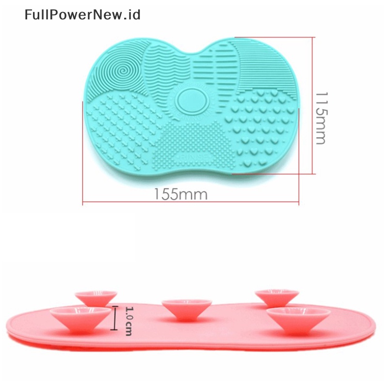 Power Silicone Makeup Brush Cleaner Scrubber Board Alas Pembersih Kosmetik Pad Cleaning ID