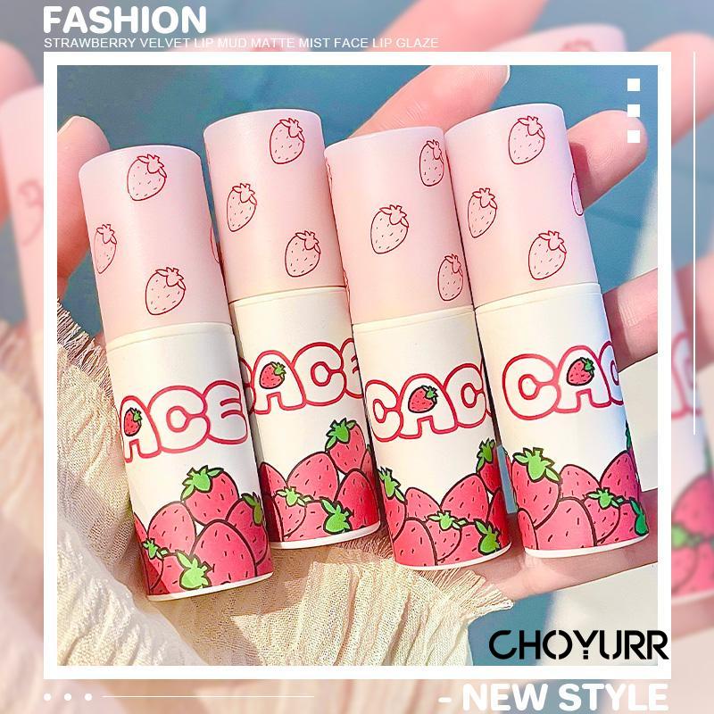 【COD】CACE Lip Clay Velvet Matte Strawberry Pink Lip Mud Mist Matte Lip Glaze Korea Tahan Lama-CH