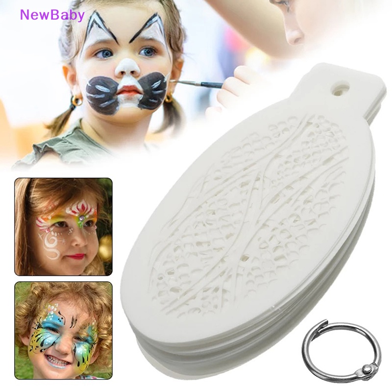 Newbaby 42Pcs Stensil Untuk Wajah Paing Tubuh Seni Halloween Pesta Ulang Tahun DIY Makeup ID