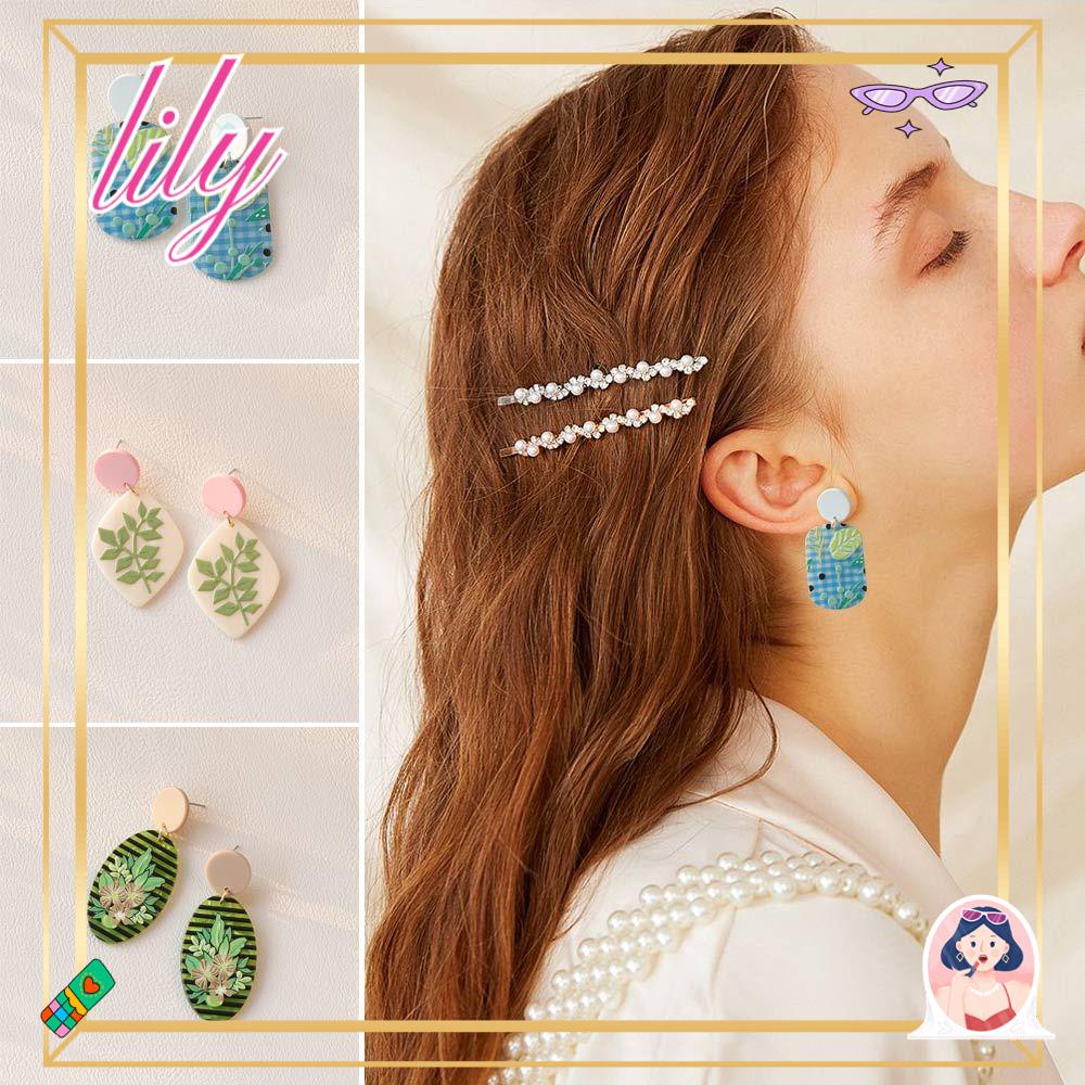 Lily Anting Akrilik Hadiah Perhiasan Geometris Warna-Warni